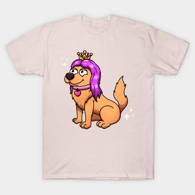 Cute Golden Retriever Princess T-Shirt by TheMaskedTooner